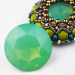 27 mm round glass cabochon pacific opal