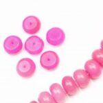 12x8 mm dyed white jade semi-precious donut beads in Pink x 6 pcs