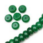 12x8 mm dyed white jade semi-precious donut beads in Fern Green x 6 pcs