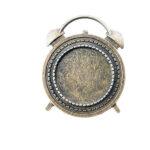 Antique bronze clock brooch 30x37 mm x 1 pc(s)