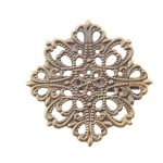 Antique bronze filigree brooch "Baroque" 42x42 mm x 2 pc(s)