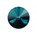 18 mm rivoli round glass cabochon Dark Zircon x 1 pc(s)