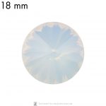 18 mm rivoli round glass cabochon White Opal x 1 pc(s)