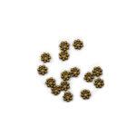 4 x 4 x 1 mm bronze flower shaped metal bead spacer x 15 pcs