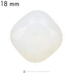 18 mm cushion cut glass cabochon White Opal x 1 pc(s)