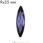 9x35 mm navette glass cabochon Purple Velvet x 1 pc(s)