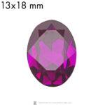 13x18 mm oval glass cabochon Fuchsia x 2 pc(s)