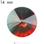 14 mm rivoli round glass cabochon Firefly Rainbow x 2 pc(s)