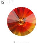 12 mm round glass cabochon Ring Of Fire Rainbow x 2 pc(s)
