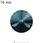 16 mm round glass cabochon Dark Zircon x 1 pc(s)