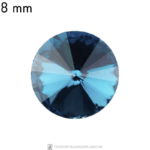 8 mm round glass cabochon Dark Zircon x 6 pc(s)s