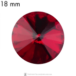 18 mm rivoli round glass cabochon Light Siam x 1 pc(s)