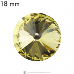 18 mm rivoli round glass cabochon Light Topaz x 1 pc(s)