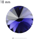 18 mm rivoli round glass cabochon Purple Velvet x 1 pc(s)