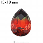 13x18 mm drop / pear glass cabochon Firefly Rainbow x 2 pc(s)