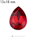 13x18 mm drop / pear glass cabochon Light Siam x 2 pc(s)