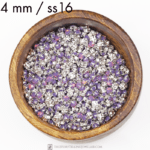 4 mm / ss16 Preciosa sew-on rhinestone Amethyst Opal in silver setting x 20 pc(s)