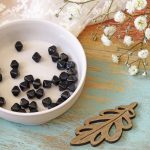 6 mm glass double pyramid bead in Jet Black x 10 pc