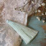 6.5 cm tassel imitation silk Light Mint Green x 2 pc(s)