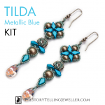 Tilda earrings jewelry making kit - "Metallic Blue"