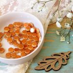 6 mm 2-hole Honeycomb beads Chalk Apricot x 30 pcs