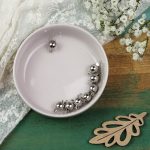 5 mm Rhodium Plated Neumann Ball clasp x 1 pc