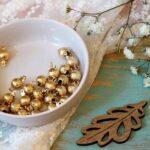 6 mm Gold Plated Ball Neumann clasp x 1 pc