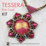 Tessera pendant / necklace jewelry making kit "Pink Coral"
