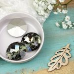 27 mm round glass cabochon Black Diamond x 1 pc(s)