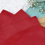 15 x 15 cm Leather sheets for embroidery LightMyFire Red x 1 pc