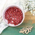 6x6 mm 3-hole Trinity beads Matte Metallic Red x 3 g