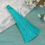 6.5 cm tassel imitiation silk Green Turquoise x 1 pc