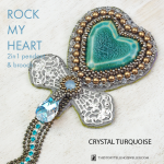Rock My Heart jewelry making kit - "Crystal Turquoise" 2in1 pendant&brooch