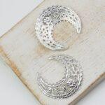 Silver filigree small crescent 22x24 mm x 2 pc(s)