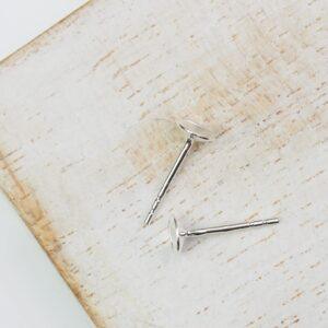 5 mm Silver earring post for rivoli x 2 pc