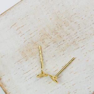 5 mm Gold earring post for rivoli x 2 pc