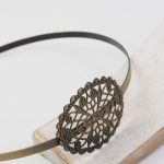Antique bronze hair band with filigree x 1 pc