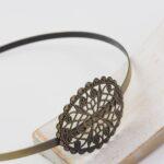 Antique bronze hair band with filigree x 1 pc