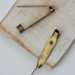 Antique bronze brooch 30 x 5 x 6 mm x 5 pc(s)