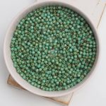 2 mm fire polished round beads Turquoise - Picasso x 100 pcs