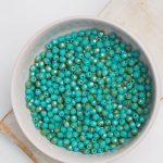 3 mm fire polished round beads Luster - Lt. Champagne Turquoise x 100 pcs