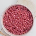 4 mm fire polished beads Milky Pink x 60 pcs