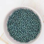2 mm round glass pearls Metallic Suede - Lt. Green x 100 pcs
