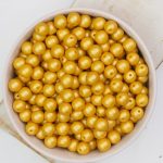 6 mm round glass pearls Powdery - Yellow x 40 pcs