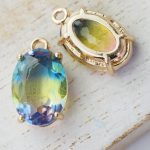 17x10x7 mm drop in metal setting Oval Fiera Rainbow x 2 pc(s)