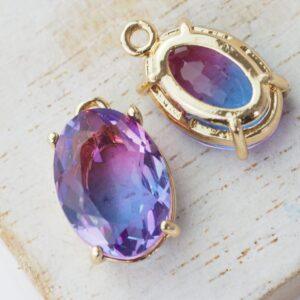 17x10x7 mm drop in metal setting Dreamcatcher Rainbow x 2 pc(s)