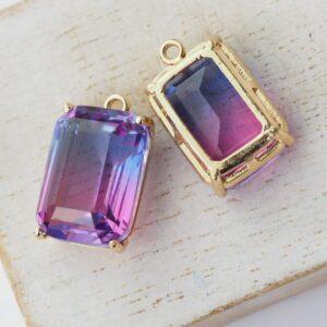 20x13x8 mm drop in metal setting Rectangle Dreamcatcher Rainbow x 1 pc(s)