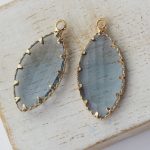 29x13 mm drop in metal setting "Leaf" Light Purple x 1 pc(s)