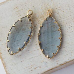 29x13 mm drop in metal setting "Leaf" Light Purple x 1 pc(s)