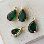 8x15 mm drop in metal setting Grass Green x 2 pc(s)